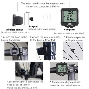 Sunding-ordenador inalámbrico para bicicleta, velocímetro para ciclismo, cuentakilómetros para interiores y exteriores, resistente al agua - Product Image 6