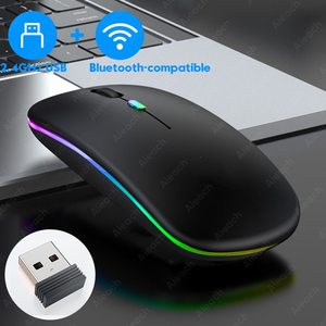 CE ROHS tipo C Bluetooth 2,4g LED silencioso ratón ergonómico para ordenador ratón inalámbrico recargable para mackbook