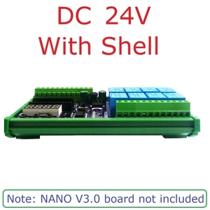 DC 12V 24V 8ch İşlevli gecikme zamanlayıcı anahtarlama paneli RS485 PLC IO genişleyen kalkan modülü Arduino NANO V3.0 için
