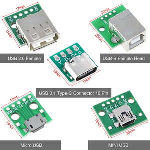 USB-Stecker/MINI MICRO USB-zu-DIP-Adapter Buchse 2,54-Anschluss B Typ C USB 2.0 3.0-Buchse - Product Image 2