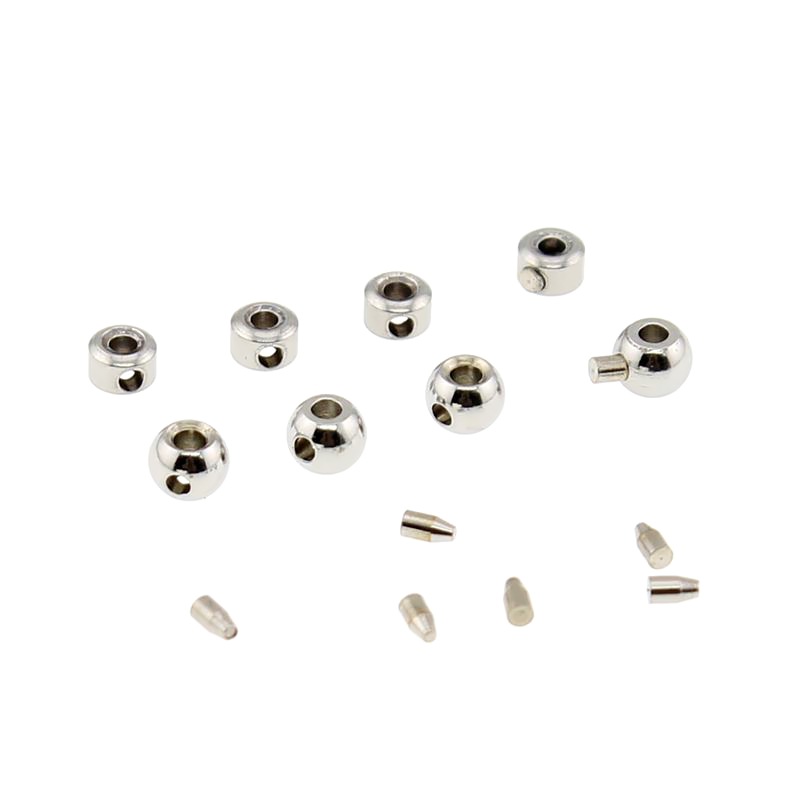Steel-colored cylindrical 3mm hole 1mm
