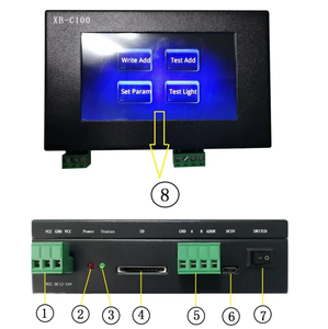 RGB RGBW XB-C100 сенсорный экран DMX записывающее устройство адресов UCS512/ SM1651X/SM1751X/TM512AC/GS8512/Hi512 DMX контроллер адресов кодировщика - Product Image 6