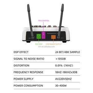 MM-02 профессиональная консоль MP3 компьютерный вход встроенный 99 эффект реверберации 6-канальный цифровой аудио микшер с микрофонами - Product Image 6