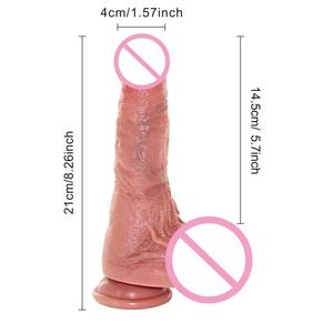 Kadınlar için uzaktan kumanda teleskopik ısıtma elektrikli silikon Dildos büyük kadınlar ve erkekler için gerçekçi seks oyuncakları vibratör Dildos