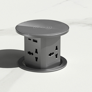 Enchufe de elevación para encimera de cocina, 4 salidas, multifunción, enchufes emergentes neumáticos ocultos con carga inalámbrica y USB tipo C - Product Image 1