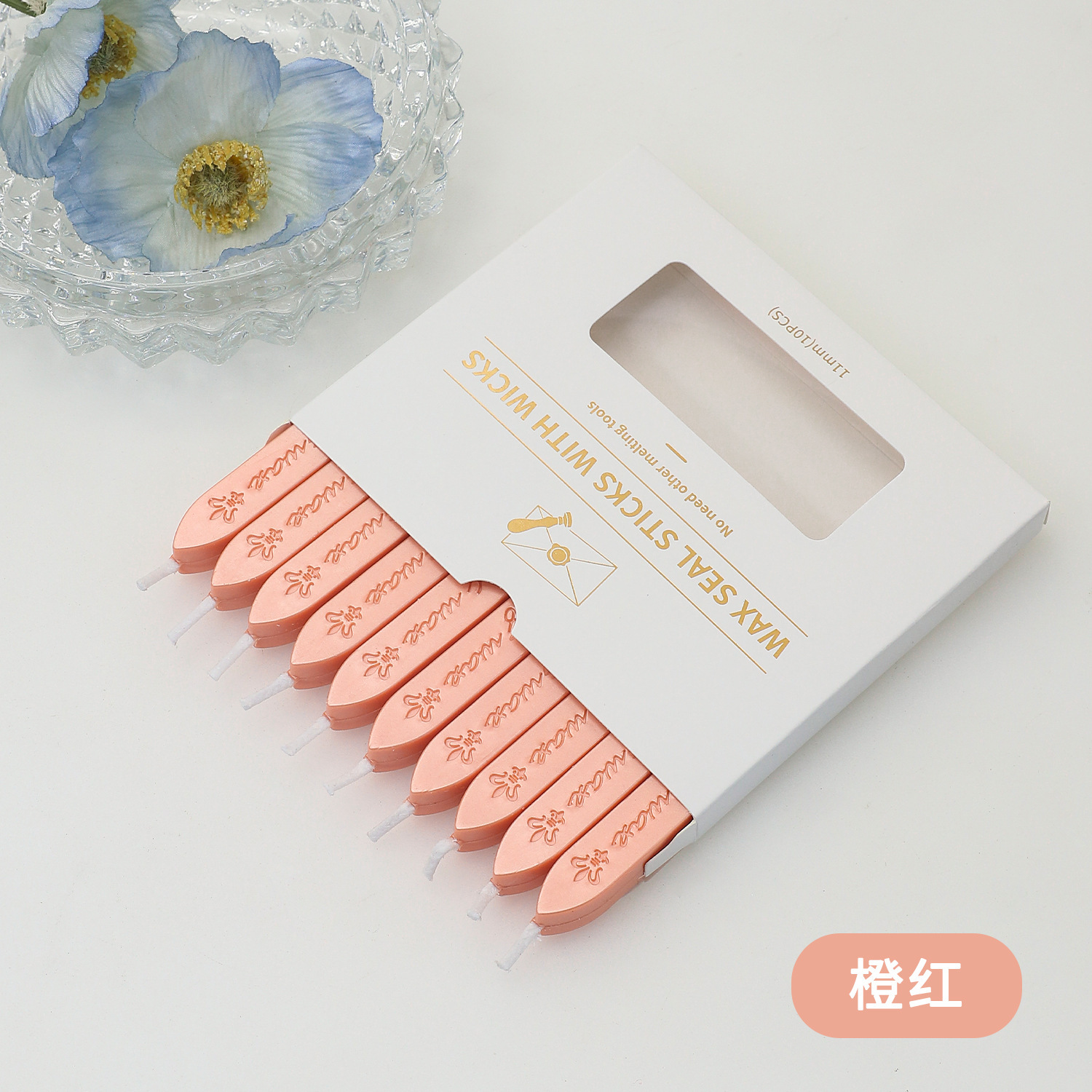 Letter-shaped with core-10 pcs per box-orange-red
