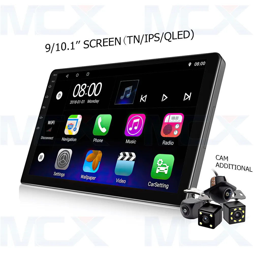 MCX 9/10 inç araba Stereo 1 din Android çift Din oto elektronik dokunmatik ekran araç DVD oynatıcı oynatıcı araba radyo