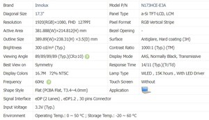 カスタムInnolux 17.3インチIpsパネルTft <span class=keywords><strong>Lcd</strong></span>ディスプレイモジュールLvdsインターフェイスN173HCE-E3A Tft <span class=keywords><strong>Lcd</strong></span>スクリーンパネル - Product Image 3