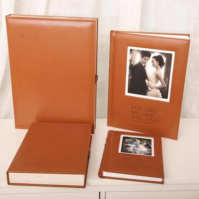 Album de mariage en cuir numérique, couverture couleur café noir, 8x12 et 12x12