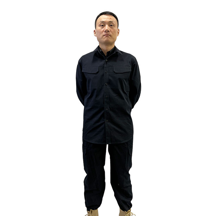 Custom Made Men's Security Guard Uniforms Long Sleeve Shirts With Customized Logo