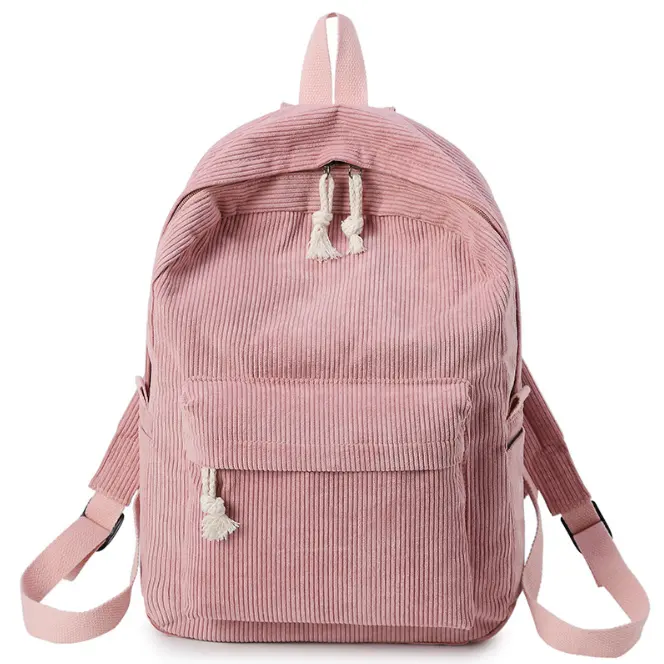 工場カスタムロゴOEM & ODM子供コーデュロイバックパック女の子用バッグ小さな大きなサイズのランドセル旅行用バックパック