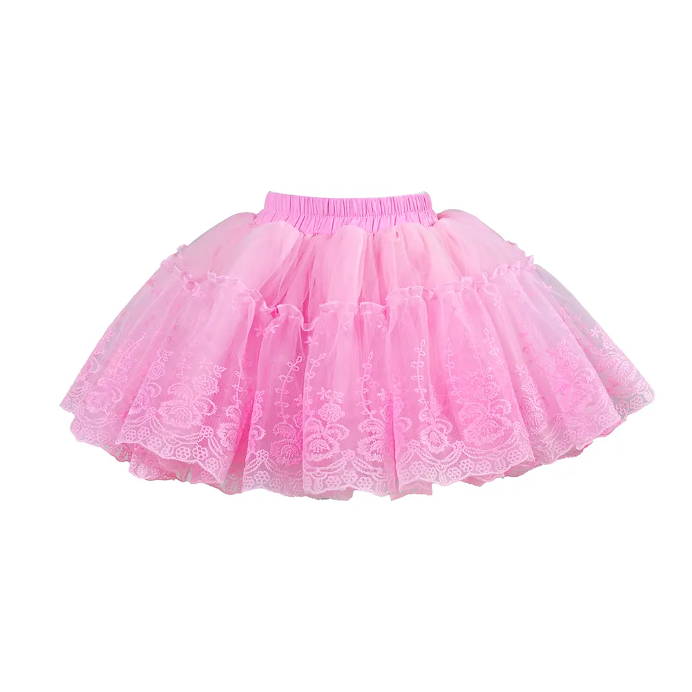 Toptan moda sıcak satmak ışıltılı çocuk kız Tutu kısa Petticoat etekler bebek giysileri pembe parlak çocuklar prenses petticlothes