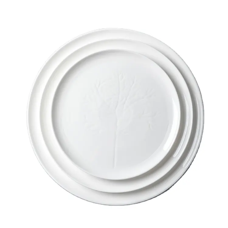 Placa de porcelana de cerâmica de 10-14 polegadas, venda quente de fornecedores de talheres de porcelana multifuncional