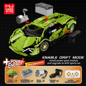 HW Игрушечная модель автомобиля, набор строительных блоков с дистанционным управлением, программируемая дорожка, Lambo Bugatti, спортивные детские 850, 2,4 г, ABS - Product Image 4