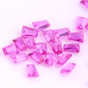 Sentetik pembe CZ elmas fantezi baget kesim kübik zirkonya yakut CZ elmas yüzük takı zirkon taş - Product Image 1