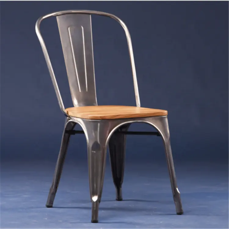 Prezzo più poco costoso impilabile design retrò in metallo di ferro sedia da pranzo