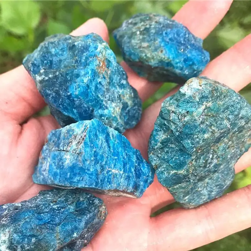 Piedra natural de cuarzo natural, piedra curativa de piedra natural, apatite azul