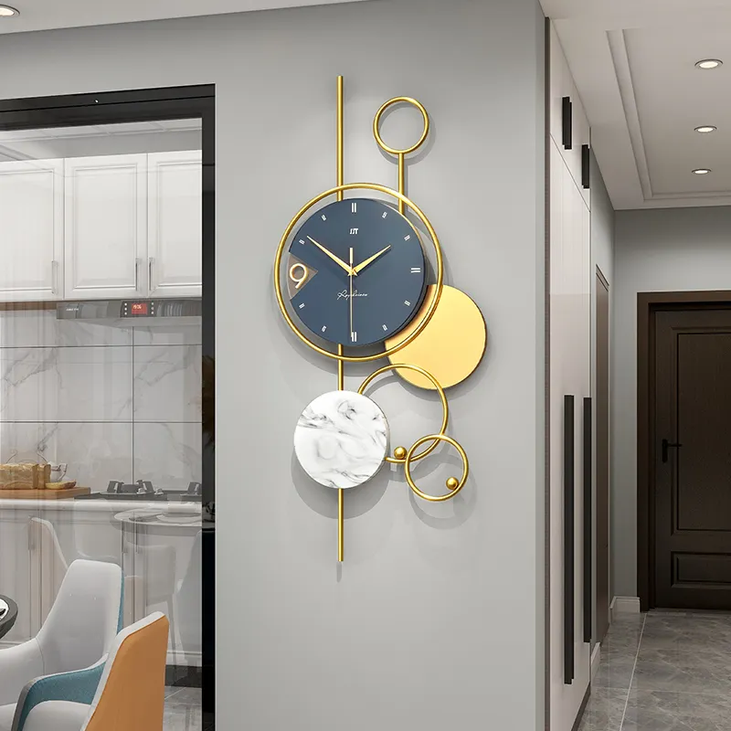 JJT Modern Nordic Metal Decorative 3D Oversize Minimalist Wall Clock for Living Room Luxury Home Decoration reloj de pared