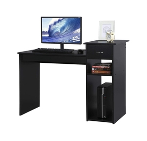 Escritorio de madera para oficina, estación de trabajo para PC, portátil, mesa de escritura con estante y cajón para espacios pequeños - Product Image 1