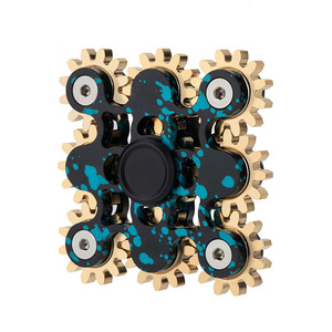 九齿联动指尖陀螺仪，带疯狂齿轮联动手旋转器减压玩具EDC - Product Image 1