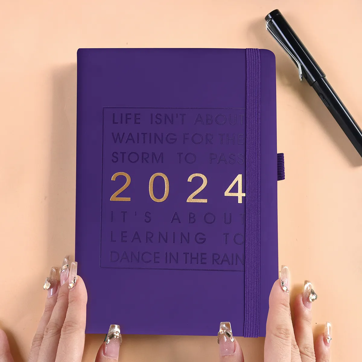 2024-2025 tendance tout nouveau calendrier promotionnel cahier journal journal avec bande élastique marque livre pour nouvel an cadeau de noël