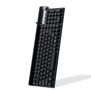 Teclado y ratón para ordenador de escritorio, combo de teclas redondas, estilo Retro Punk, máquina de escribir silenciosa, con cable USB, para PC y portátil - Product Image 5