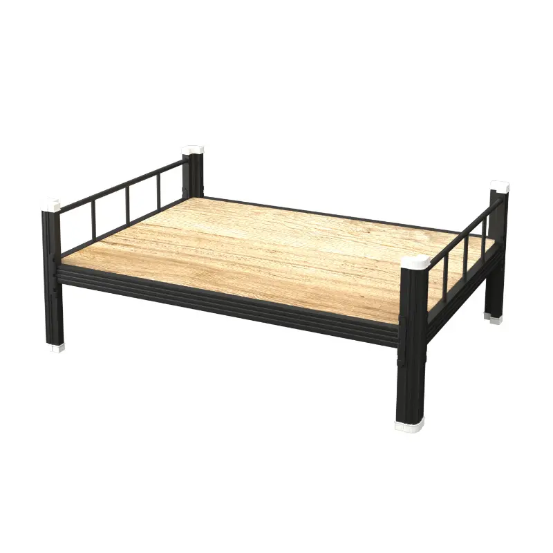 Cama de marco de metal de dos pisos Litera alta y baja para el personal Dormitorio Escuela Sitio de construcción Cama de acero para estudiantes