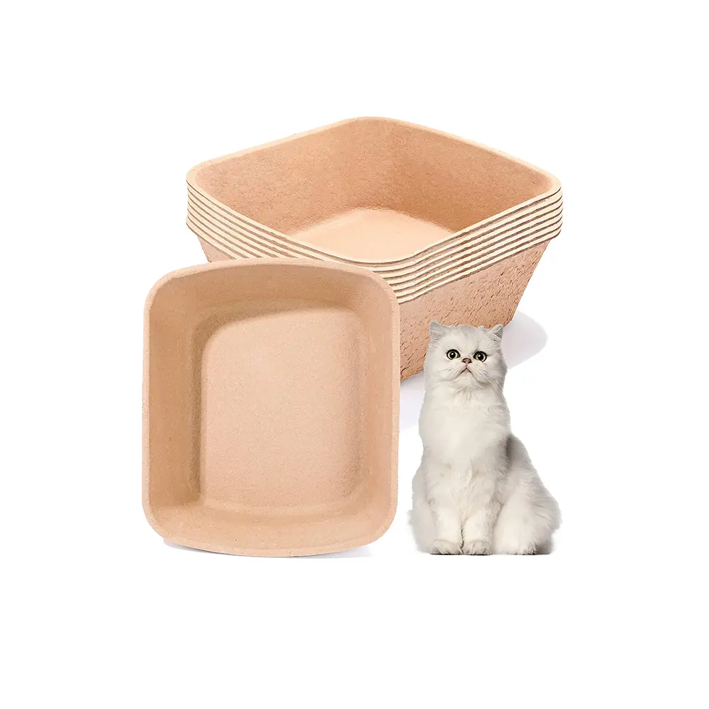 Atacado Eco Friendly Biodegradável papel moldado descartável Cat Litter Box