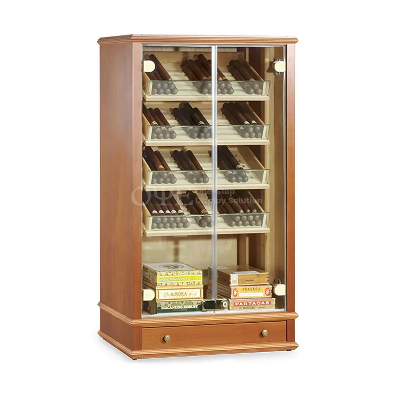 Роскошная деревянная витрина для сигар большой вместимости, витрина, дисплей, увлажнитель, шкаф для сигар