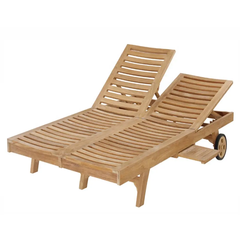 Bestes Luxus holz mit einzigartigem Design Teak Madison Double Sun Lounger Strandkorb Outdoor Garden Park Patio Möbel Indonesien