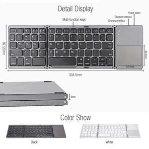Teclado plegable con panel táctil para ordenador, teclado inalámbrico recargable de 64 teclas, novedad de 2021 - Product Image 4