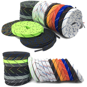 Wegoodzf Tùy Chỉnh Phẳng Polyester Cặp Ice Hockey Dây Giày Hai Lớp Dày Twill Điểm Thể Thao Giày Thể Thao - Product Image 1