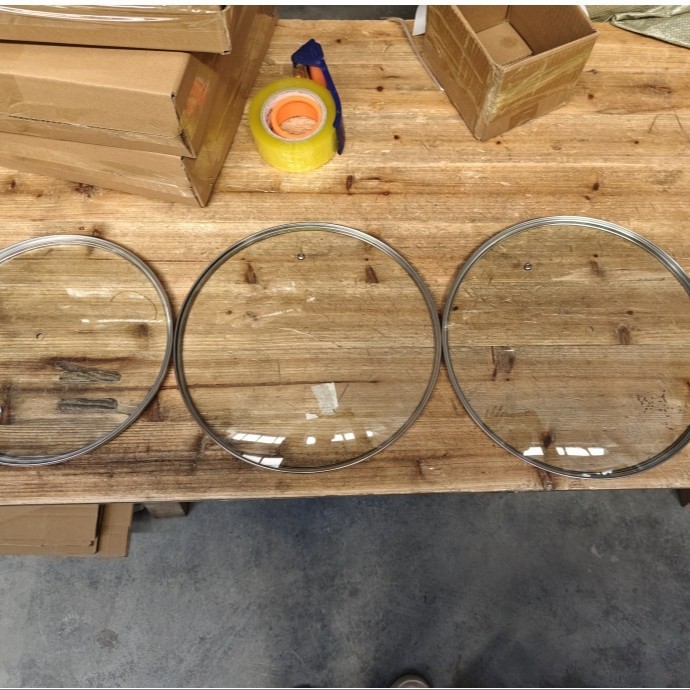 (Single glass lid, no cap) 30cm lid for flat-bottomed cast iron pan