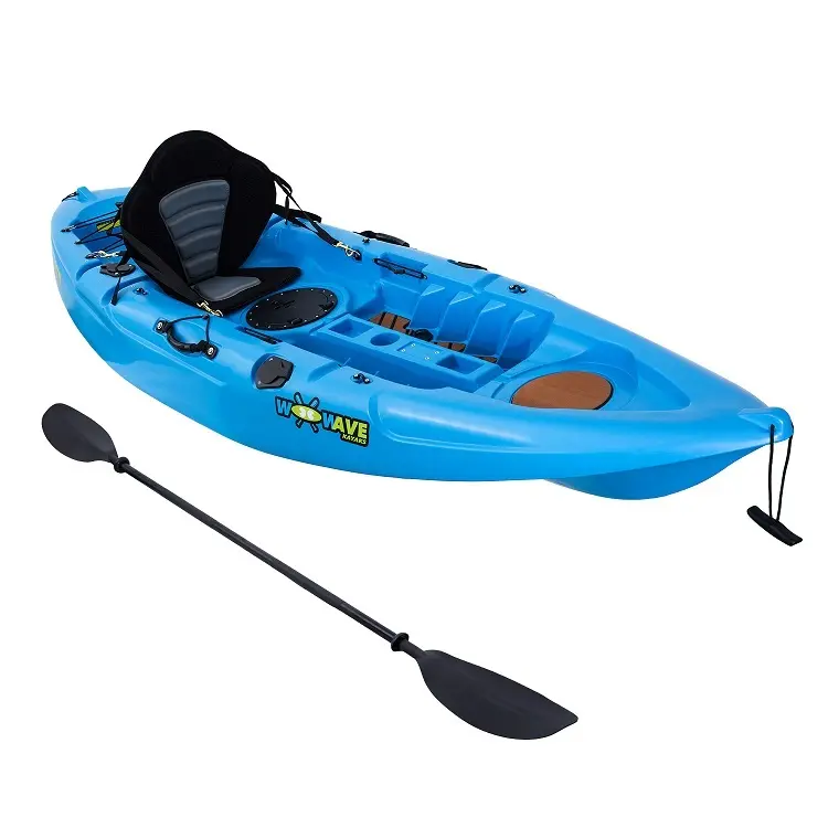 Kayak de pêche noir et blanc, deux pièces en carton