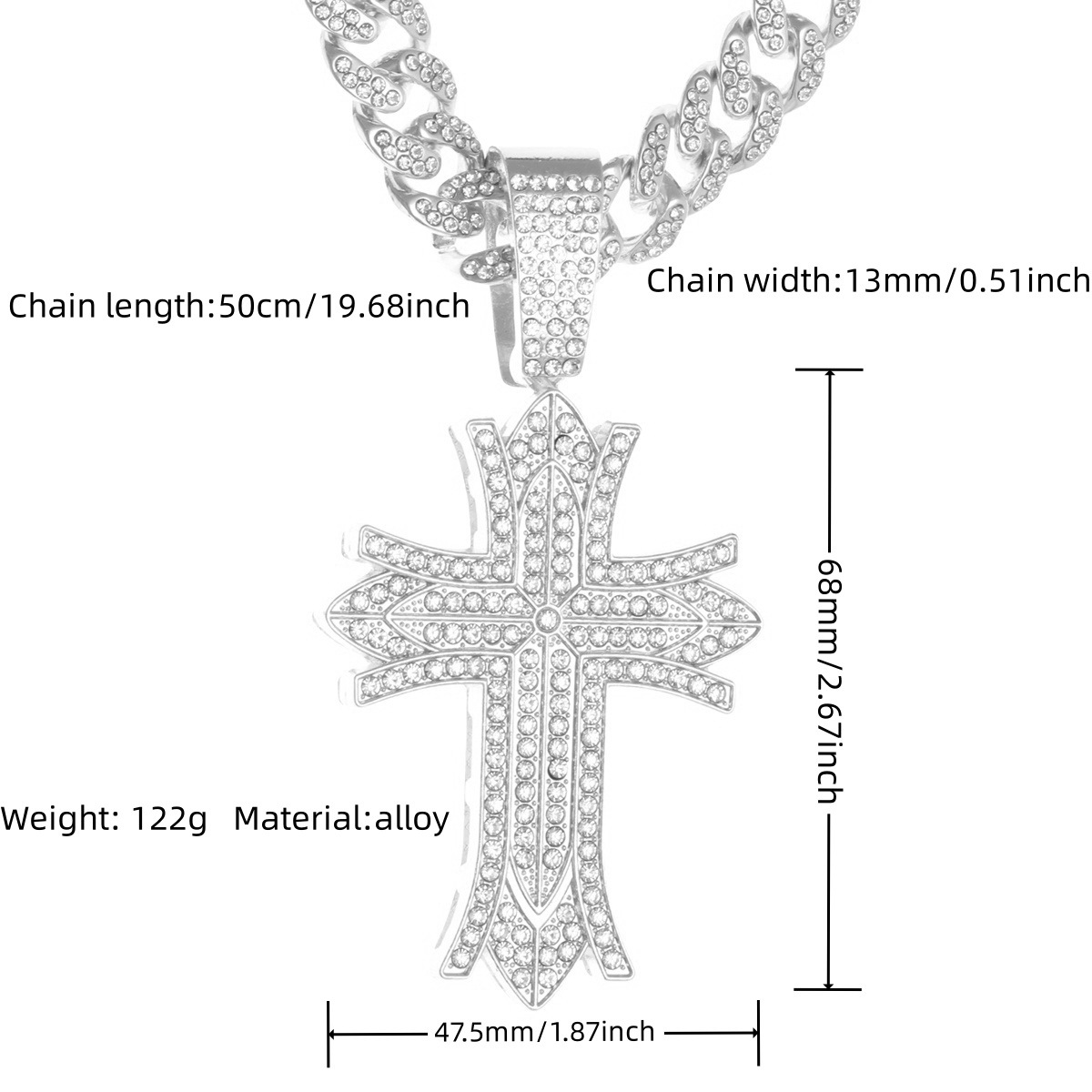Collier pendentif croix en argent