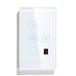 图雅风扇灯开关带数字显示五速控制触摸开关APP无线遥控AU墙智能Zigbee