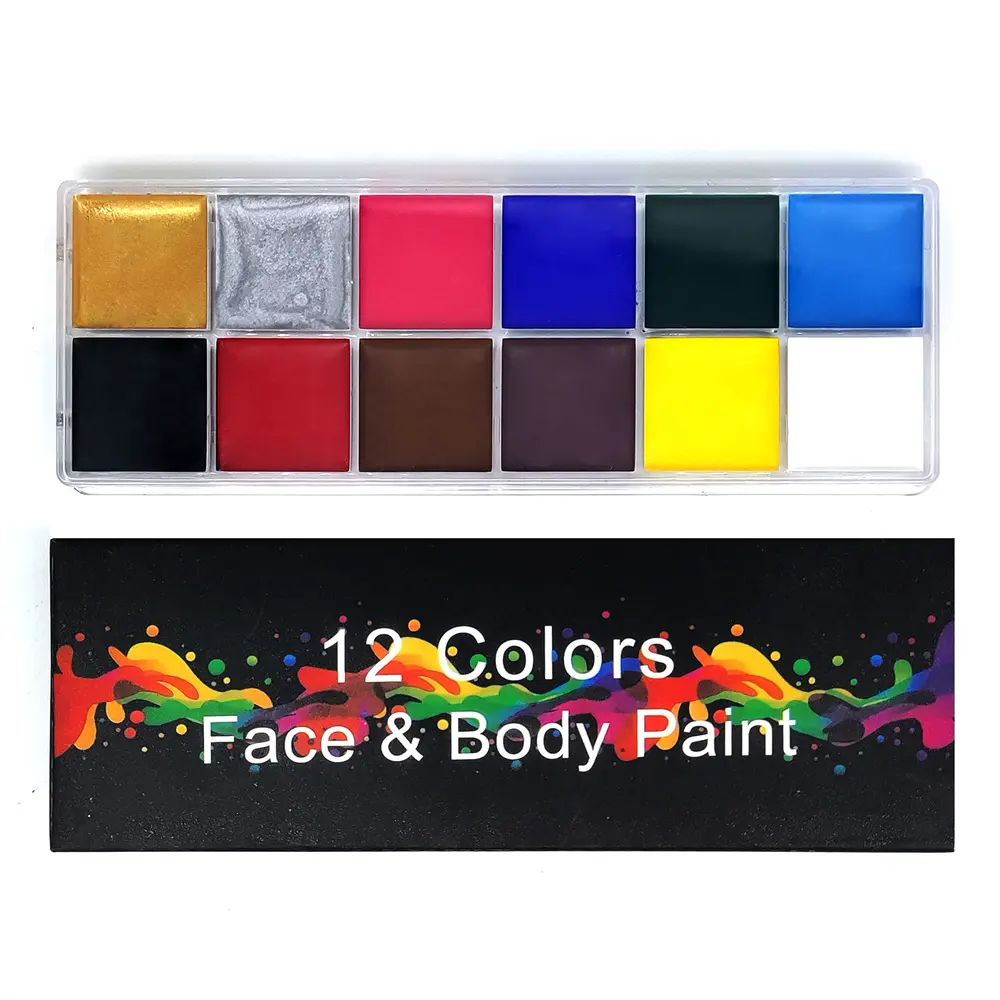Körpermalerei zubehör Neon Dame Öl gesichtsmalerei-Set Make-up für Halloween-Party 12 Farben professionelle Körperkunst