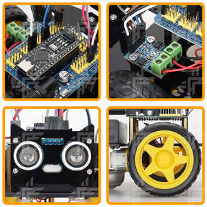 Ultraschallmodul Hindernisvermeidung Roboter-Autostarter-Kits MINI DIY smarte Roboter-Autokits für Anfänger pädagogisch programmierbar