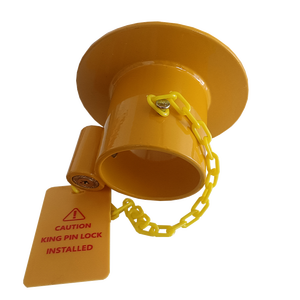 Bánh xe Vua Pin khóa thép rắn chống trộm Trailer nhiệm vụ nặng nề khóa Kingpin với thẻ cảnh báo - Product Image 3