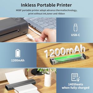 Phomemo M08F A4 Printer Portable Thermal Printer Wireless Printer Support A4 Thermal Paper and Tattoo Transfer - Product Image 3