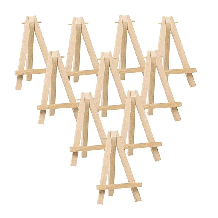 Mini Wooden Artist Easel Triangle Wedding Table Stand Display Holder - 15 × 8センチメートル