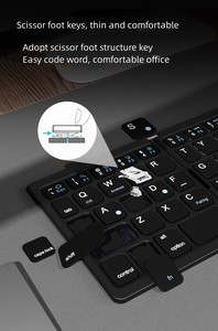 Teclado inalámbrico plegable de tres con panel táctil, tableta, ordenador, teclado universal portátil externo de tres sistemas - Product Image 4