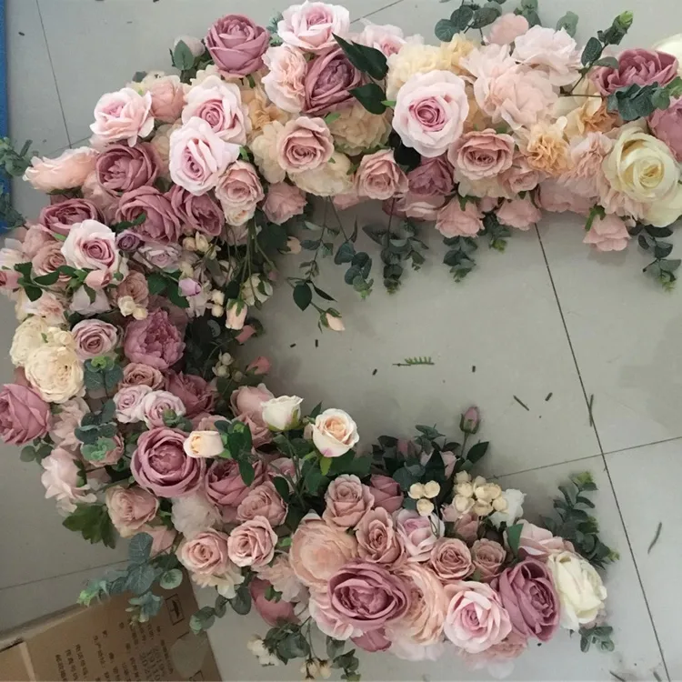 H05181 rosa artificial peônia, rosa de hortência, arco, flor, corredor, mesa, flores para festa de casamento, estrada, chumbo, decoração