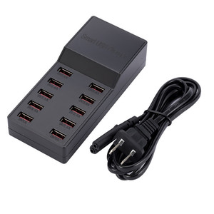 10端口充电器USB多端口智能快速充电插座5V2.4A手机充电器3C 10端口快速充电50W