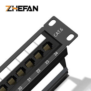 Rj45 1u网络Utp梯形插孔配线架6类5e配线架24端口5e类网络配线架
