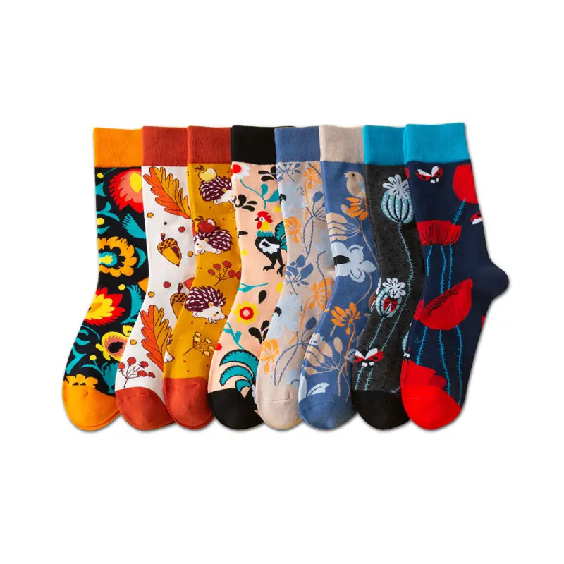 Professionelles Design glücklicher individueller bunter Jacquard-Design-Crew Baumwolle kaufen Damen-Männer-Mode Socken und Socken