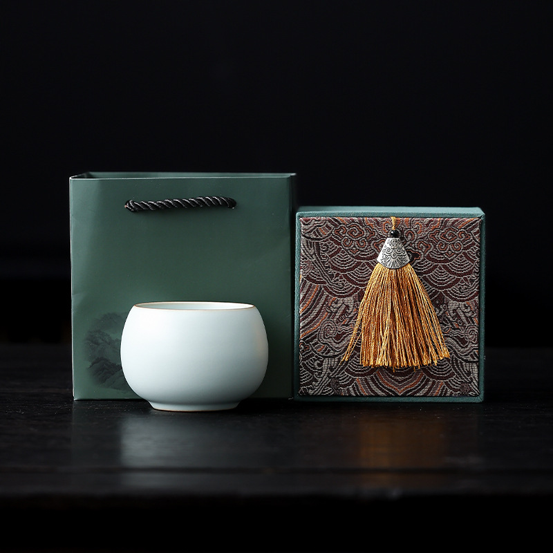 Taza maestra Luohan de celadón Ru ware (caja de regalo)