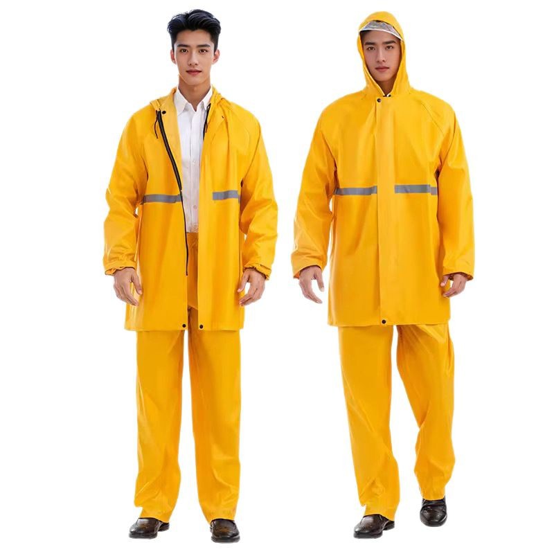Ensemble imperméable monocouche jaune orange, économique