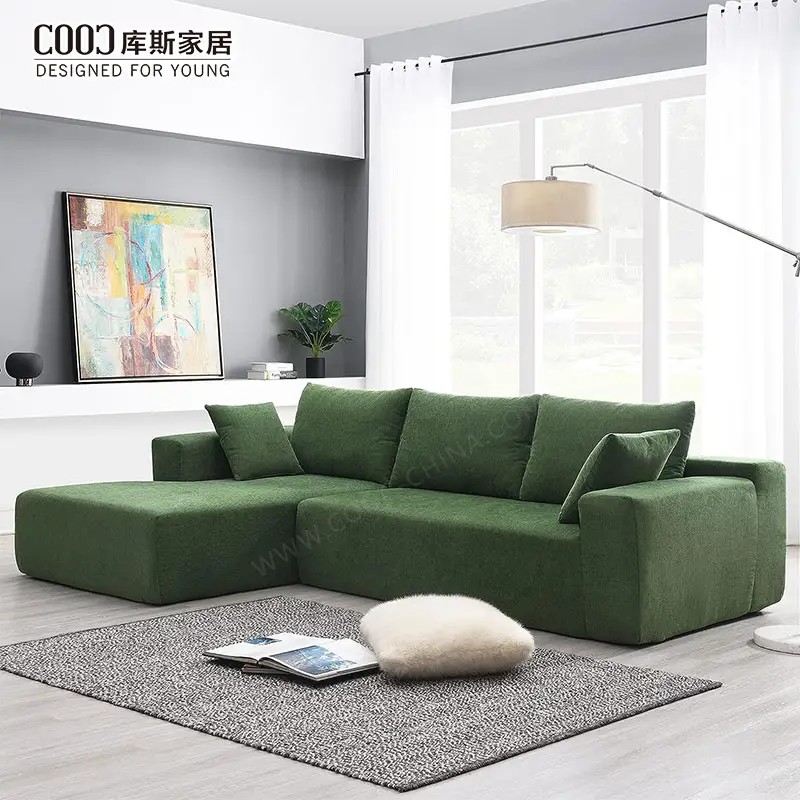 Moderna casa soggiorno mobili divano in tessuto pavimento Comfort divano Set piccolo divano componibile modulare a forma di L