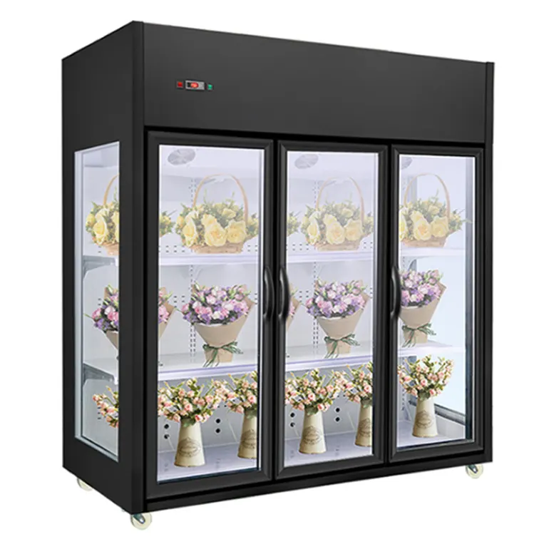 Refrigerador de flores de alta calidad, vitrina de exhibición para refrigerador de flores